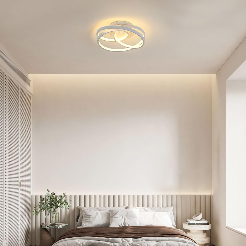 Goeco Plafoniera LED Soffitto Moderna 40W 3000K 30CM Rotondo, Bianco | 4500LM Lampada da Soffitto LED Luce Bianco Caldo Plafoniere per Camera da Letto, Sala, Corridoio