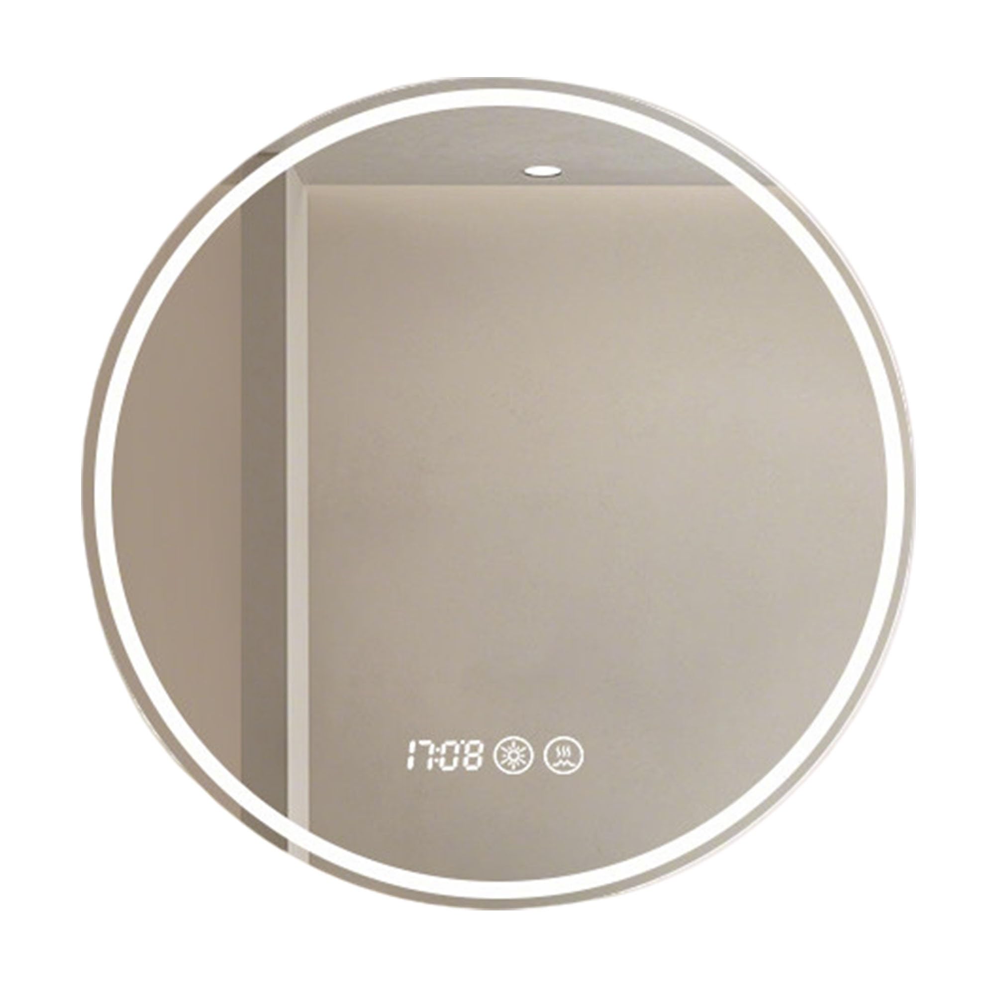 Zlthraustic Bathroom Mirror with LED Lights, Round Anti-Fog Makeup Mirror, HD Ultra-White Glass, 3 Color Dimmable, Explosion-Proof Waterproof(80x80cm)