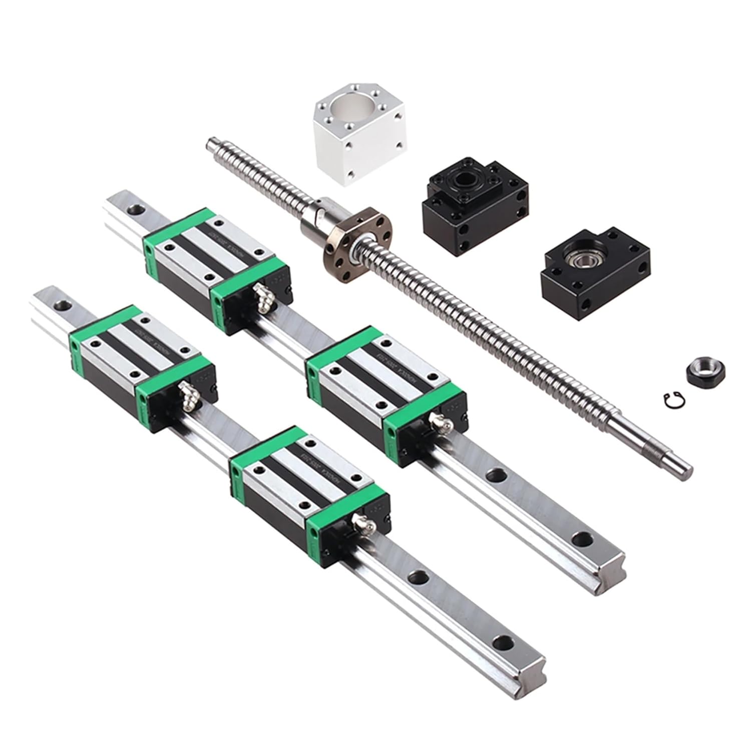 HGR20 Square Linear Guide 2 Sets HGR20 + HGH20CA + SFU1605 Ball Screw Lead 5mm + BKBF12 + nut housing CNC Linear Actuator(HGR20-400 1605-450)