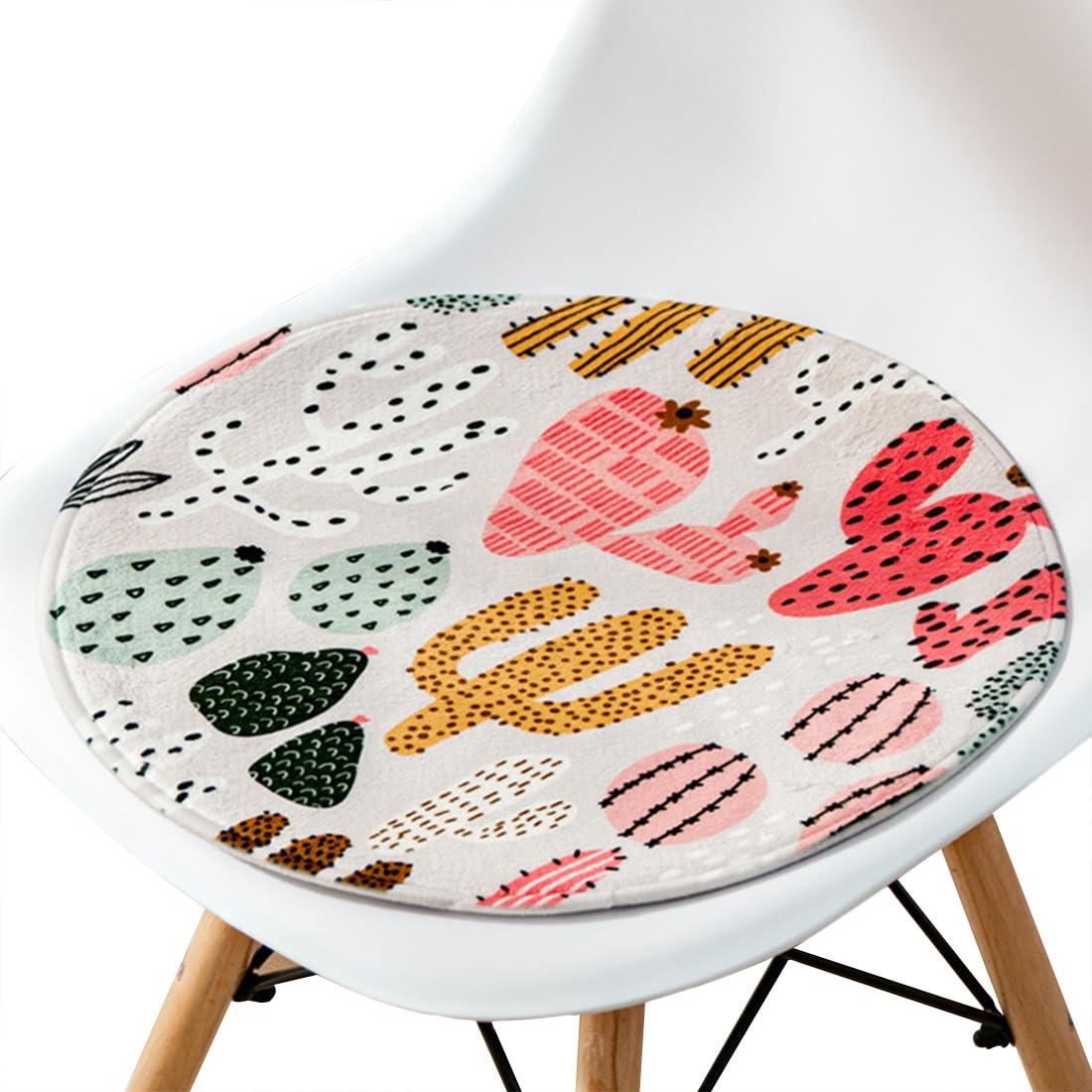 VHJdtE Seat Cushion, Round Creative Cartoon Pattern|All-Season Soft Cozy Chair Pad|Bohemia Stylish With Non-Slip Bottom(R,33x33cm)