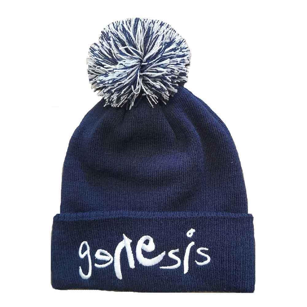 Genesis Bobble Beanie Hat Band Logo Official Unisex Navy Blue One Size
