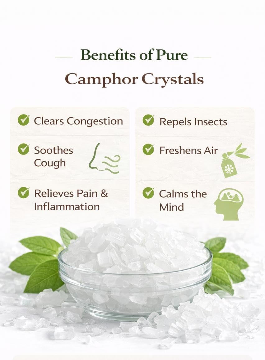 Virat International Pure and Natural Menthol/Peppermint | Bhimseni Camphor | Thymol Crystals. (50g Each) — Amazon image 4