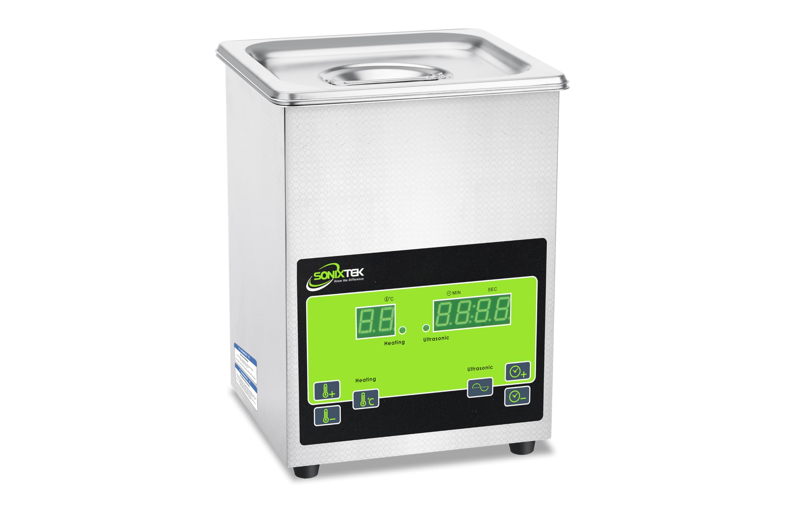 Pulitore ad Ultrasuoni 2L Pulitore a Ultrasuoni 60W Ultrasuoni Industriale in Acciaio Inossidabile con 100W Riscaldatore per Casa e Laboratorio Professionale per Gioielli Occhiali Orologi