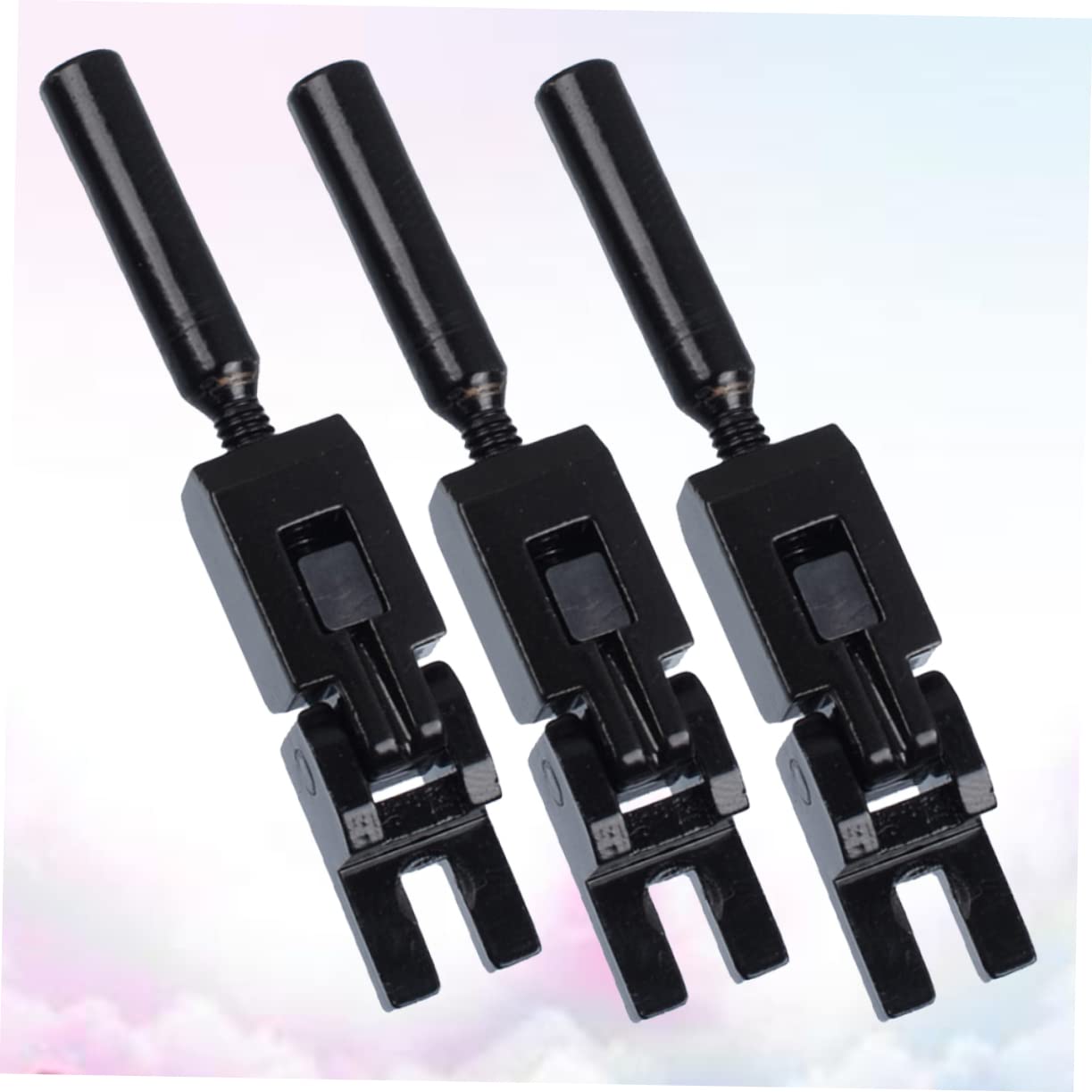 FAVOMOTO Guitar Bridge Saddle Set Double Locking Metal Construction Black for 6 String Electric Guitars