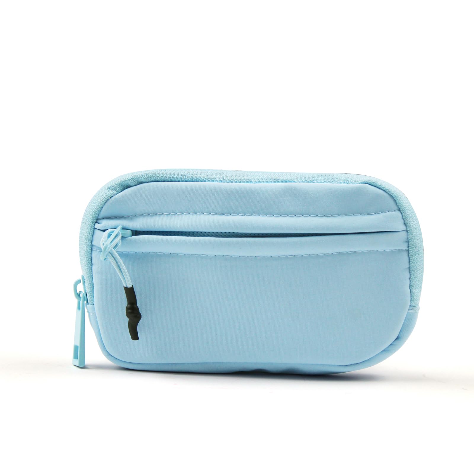 AdiStylinno Womens Wallet, Portable Nylon Keychain Wallet Zipper Card Case Wallet, Ladies Coin Purse Pouch with ID Window (Light Blue)