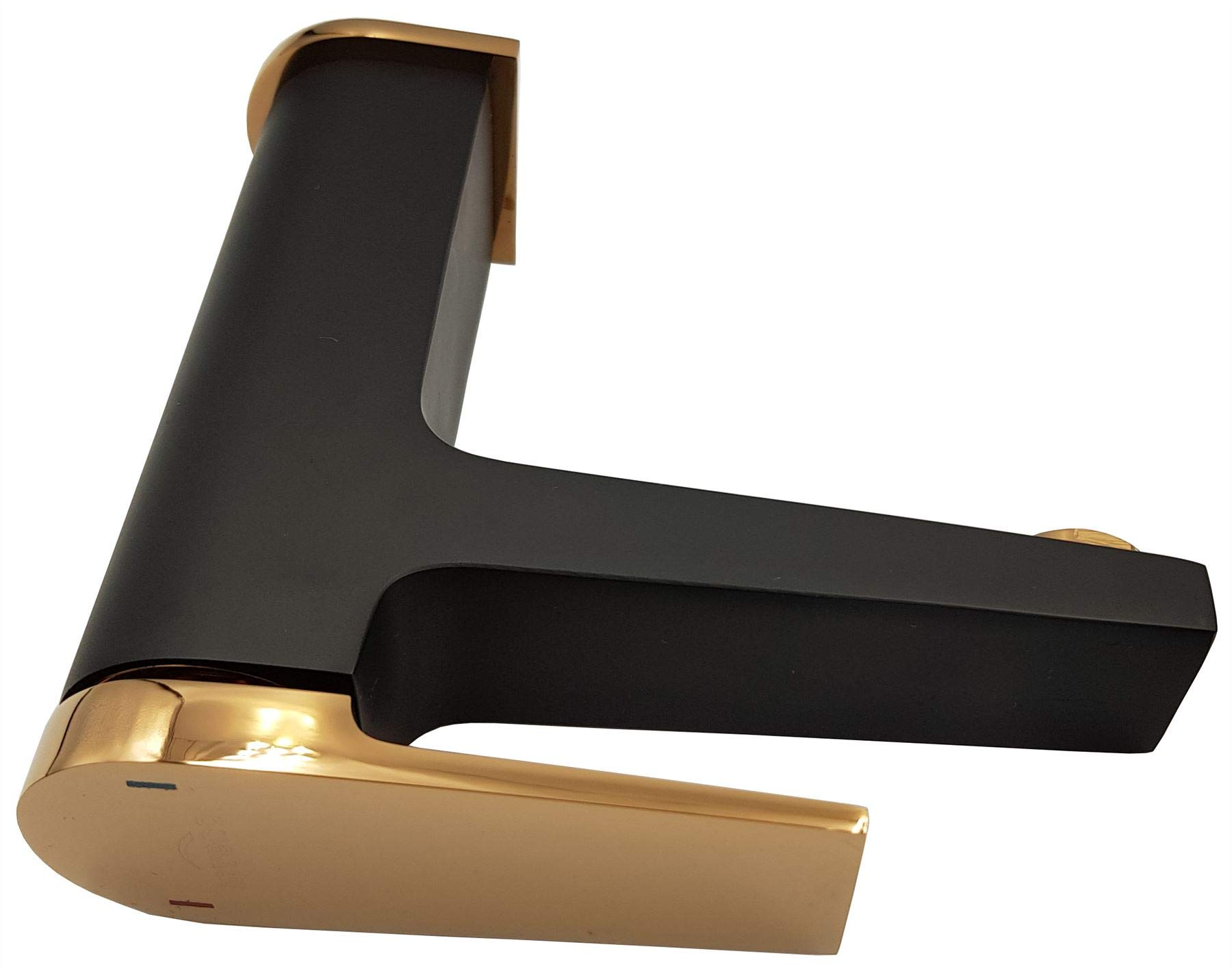 Negro/Rose Gold Latón Baño Cuenca Grifo Válvula Mezcladora Enchufe Click-Clack