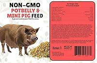 Vista 4 de Alimento para potbelly y mini cerdo sin OMG, 12% de proteína para cerdos maduros, fortificado con vitaminas A, D, E, minerales y algas, bolsa de 40