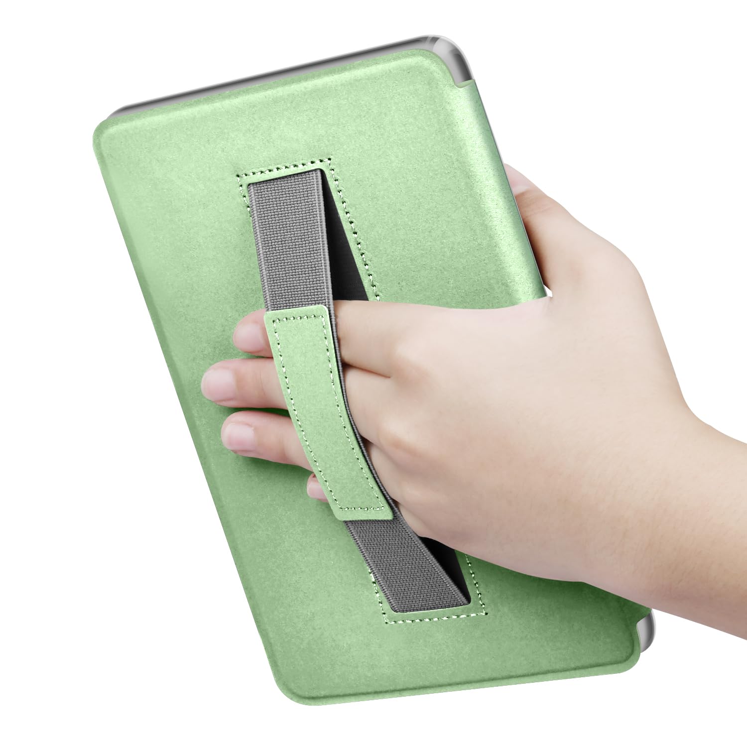 Schutzhülle für Kindle Paperwhite 12th Generation 2024 17.8 cm & Kindle Colorsoft Signature Edition 17.8 cm, mit Aufklebern, PU-Hülle + transparente TPU-Hartschale mit Handschlaufe