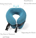 Oreiller de voyage, Oreil de soutien tête et cou, Super Soft Premium Mousse U forme oreiller avec petit sac, 360-Degree Protection des avions, voitures, autobus, trains, napping de bureau, camping(bleu)