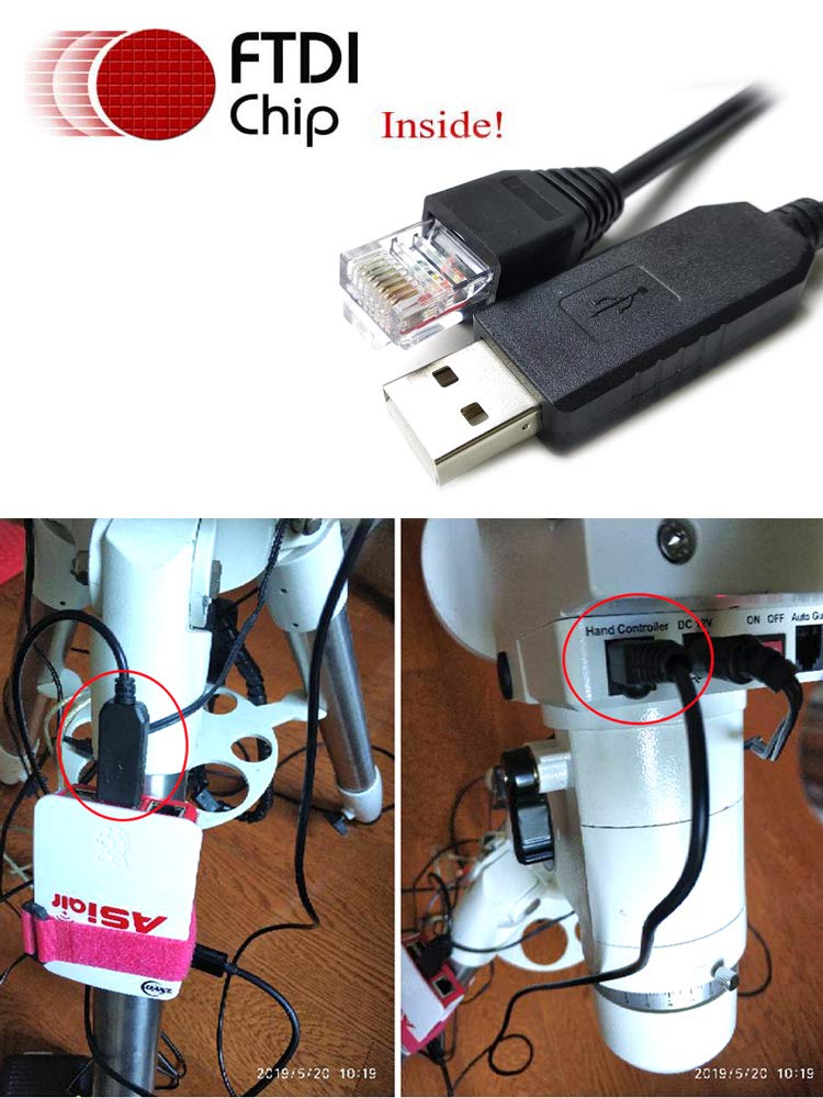 Câble série USB vers RJ45 pour Skywatcher - Câble de commande télescopique - Prise en charge du logiciel EQMOD ASCOM EQ6-R AZEQ6 AZEQ5 HEQ5 (6)