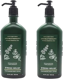 Bath & Body Works Aromatherapy Stress Relief - Eucalyptus + Spearmint Body Lotion, 6.5 Fl Oz, 2-Pack
