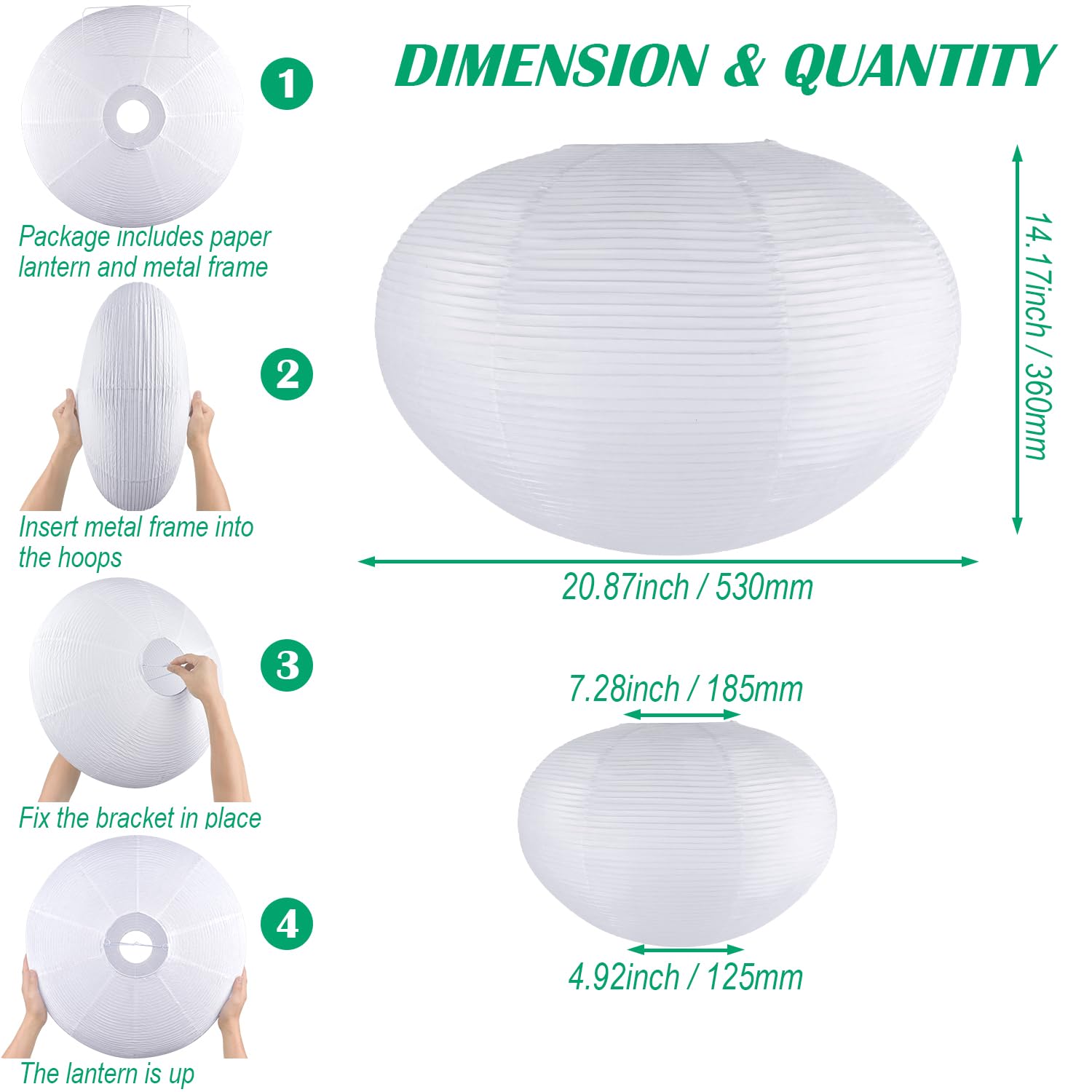 White Rice Paper Lanterns, 20.87