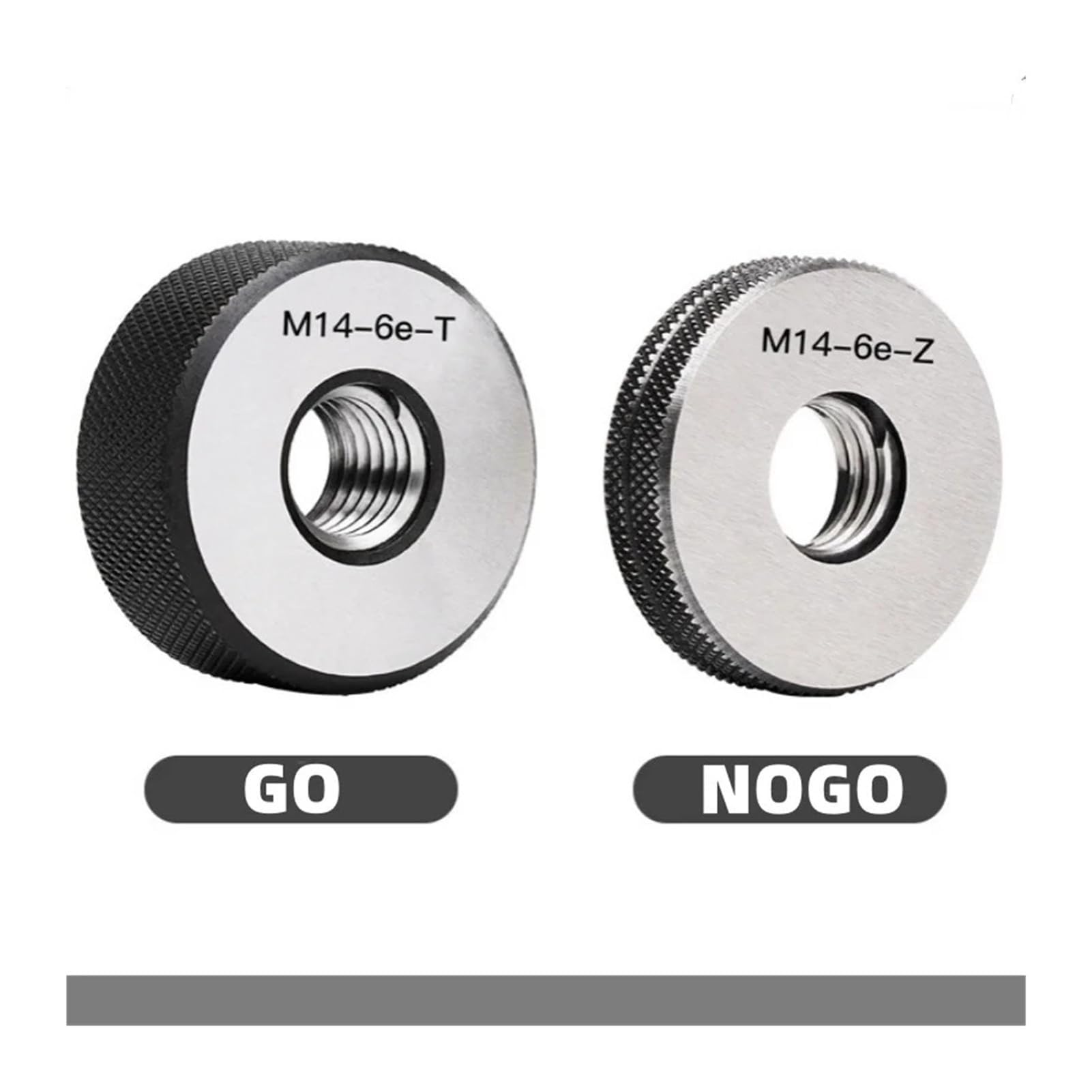 M11-M40 X 1,5 mm 6G metryczny miernik pierścieniowy z drobnym gwintem, 1 zestaw zawiera GO i NO GO, precyzyjne narzędzie pomiarowe(M40*1.5-6g)