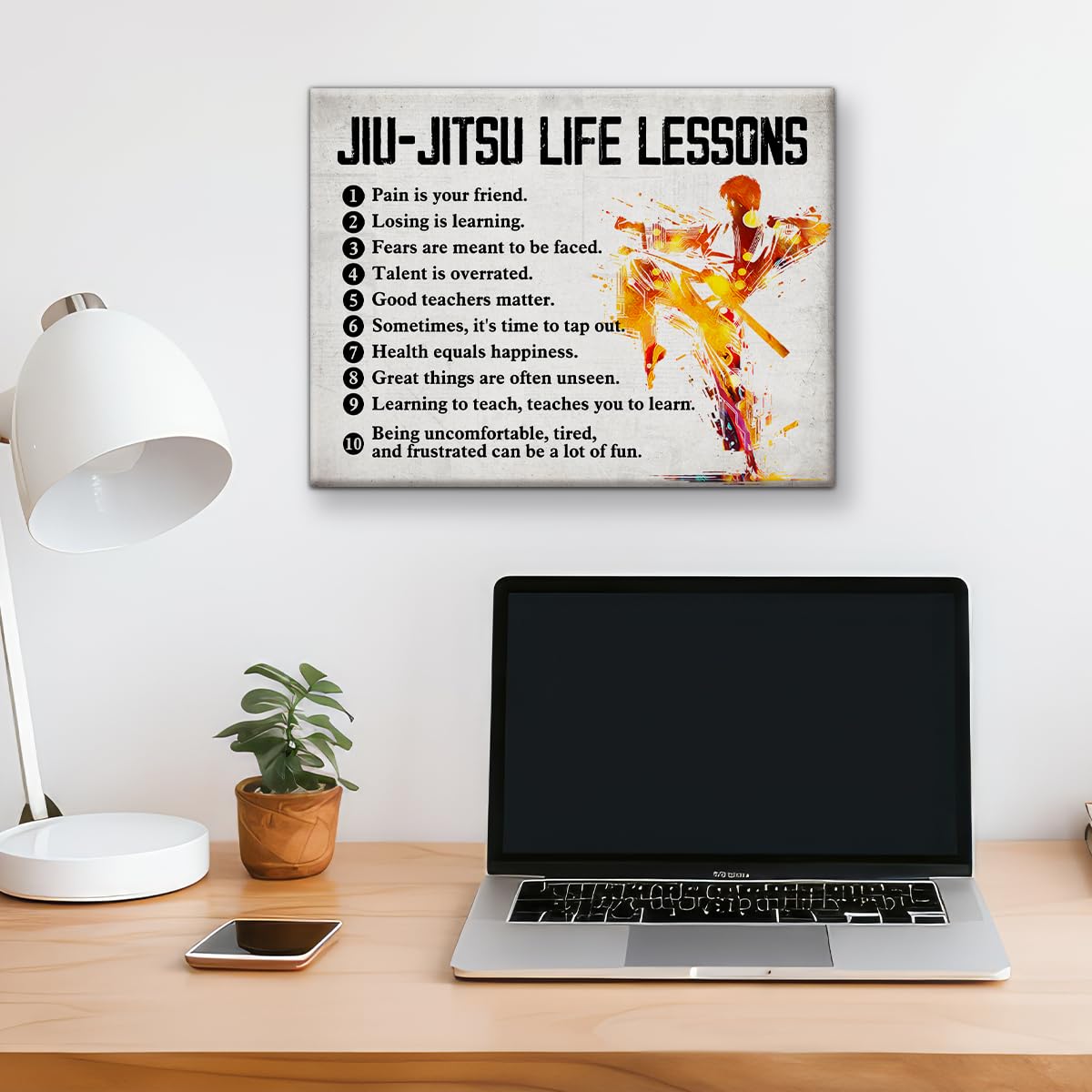 Amazon.com: Hijie Jiu-Jitsu Poster Canvas Wall Art for Home Decor
