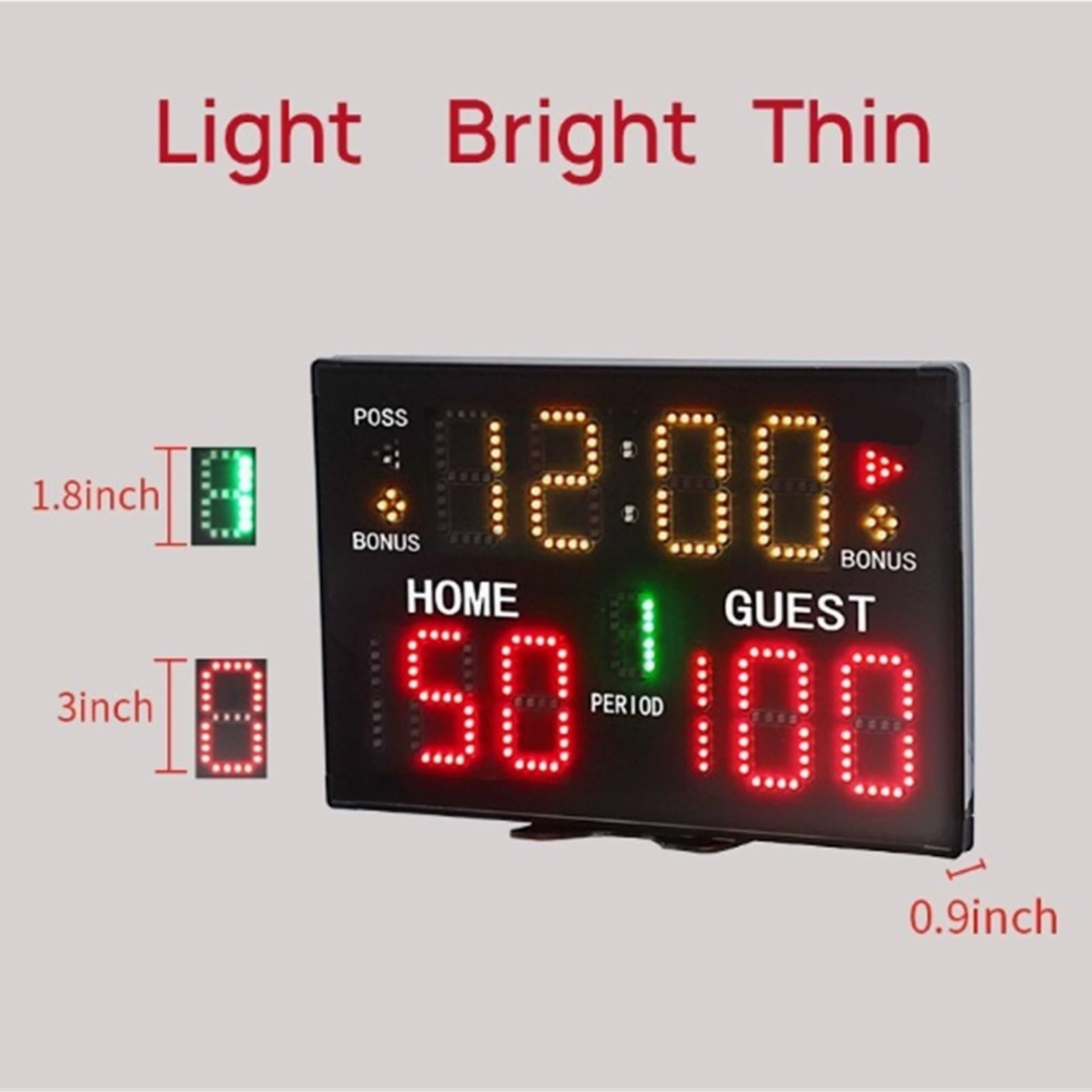 Horario del Gimnasio, Marcador Deportivo Electrónico LED, Montaje En Pared Digital