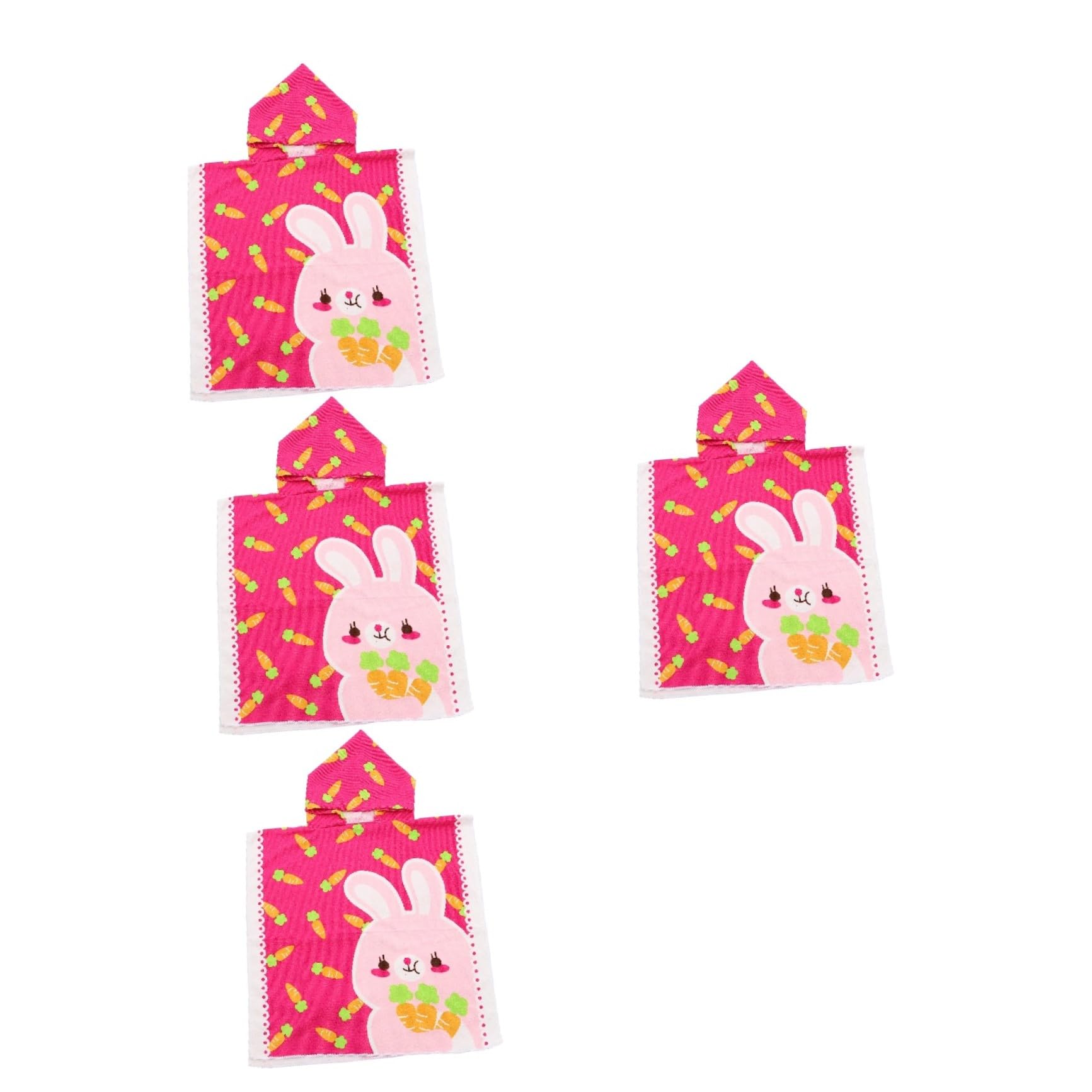 Cabilock Toalla De Playa con Capucha De Lujo para Niños 4 Piezas Color Zanahoria Superabsorbente para Baño para Niños Y Niñas