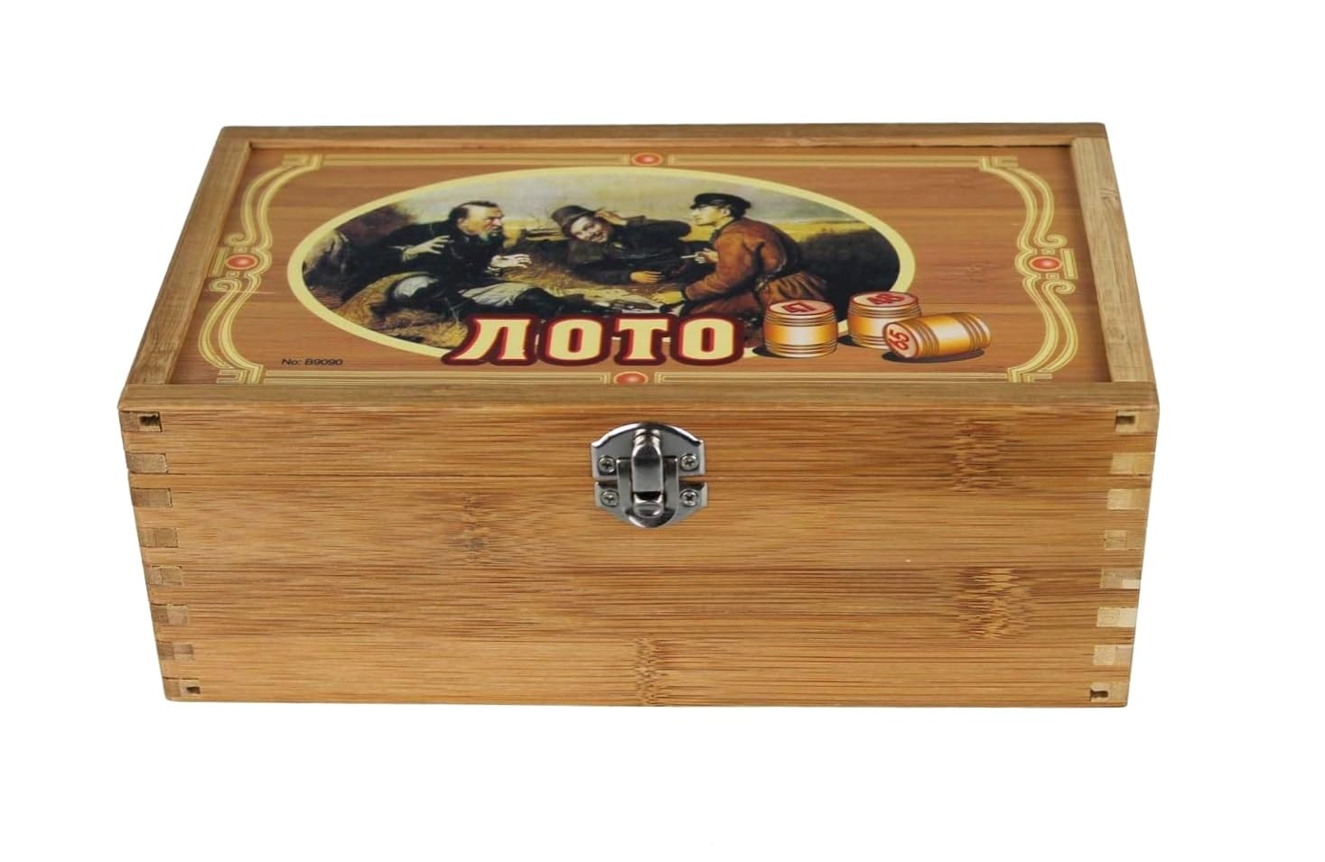 GMMH Bingo Set, Russian Lotto, Game, Board Game with Wooden Figures (Wooden Box, LN-30-2) Game Evening Family/Party, Loto Bingo Game, Family Game for Adults and Children from 6 Years