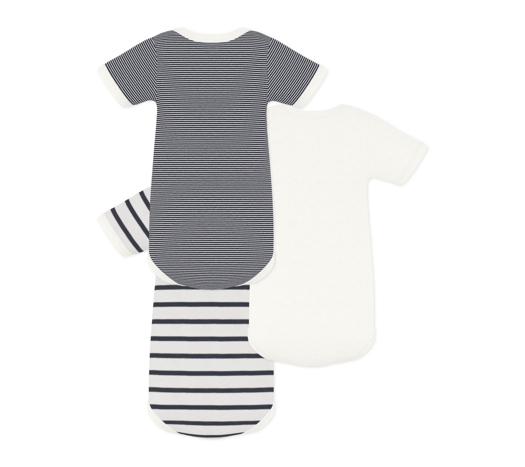Petit Bateau A01tc Body a Righe a Maniche Corte Unisex - Bimbi 0-24 (Pacco da 3)