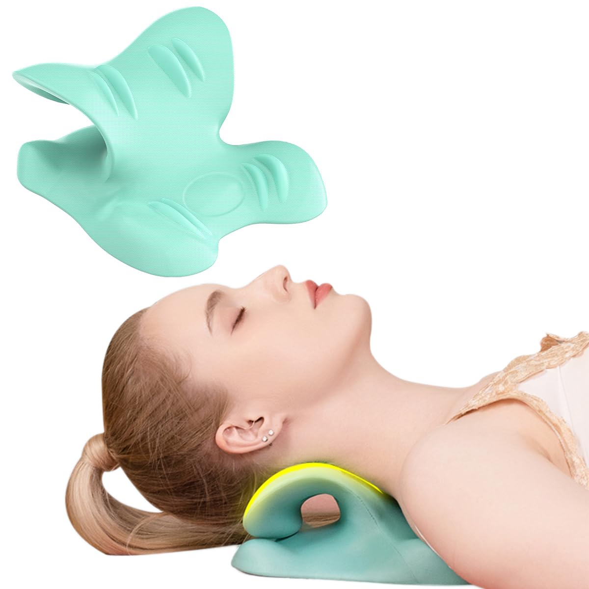 Auauraintt Relaxateur de cou et d'épaules,civière de cou,correction de la posture du cou,traction cervicale des épaules du cou,Dispositif de Traction Cervicale pour la relaxation du cou et des épaules
