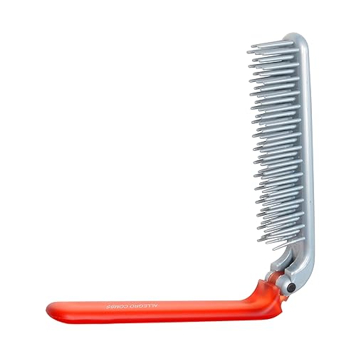 Miniatura 10 de Allegro Combs ScalpCaress cepillo desenredante mini cepillo plegable para mujeres y niños, ideal para cabello rizado, cerdas suaves. Cepillo apto