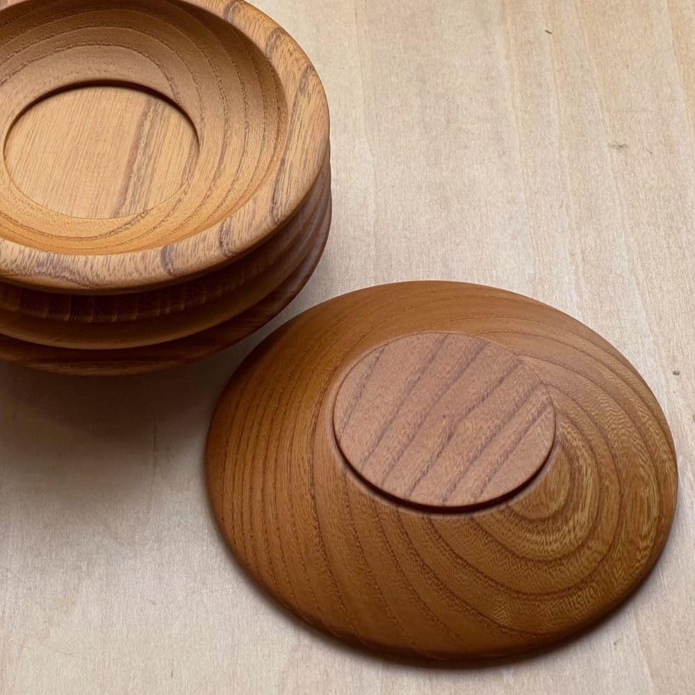 Amazon.co.jp: 風景ドットコム けやき 欅 天然木 茶托 5枚組 日本製