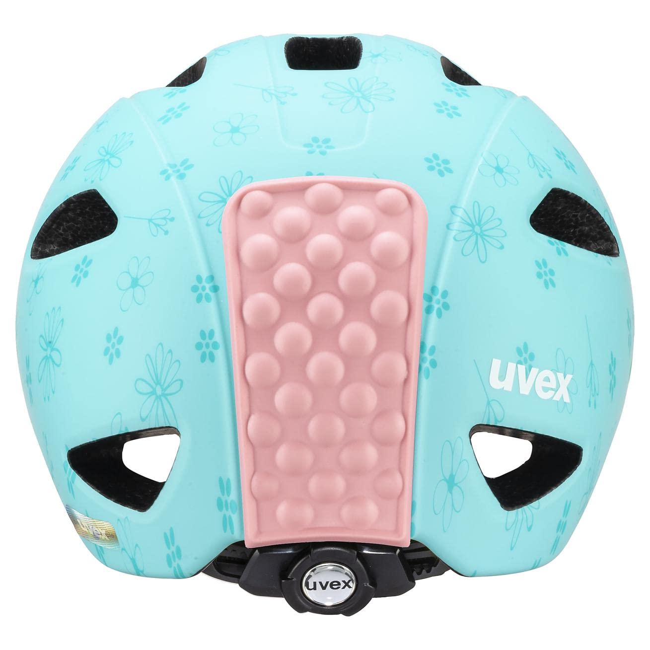 uvex oyo style - lekki kask rowerowy dla dzieci - indywidualna regulacja wielkości - możliwość zainstalowania światła LED - flowers cyan matt - 50-54 cm