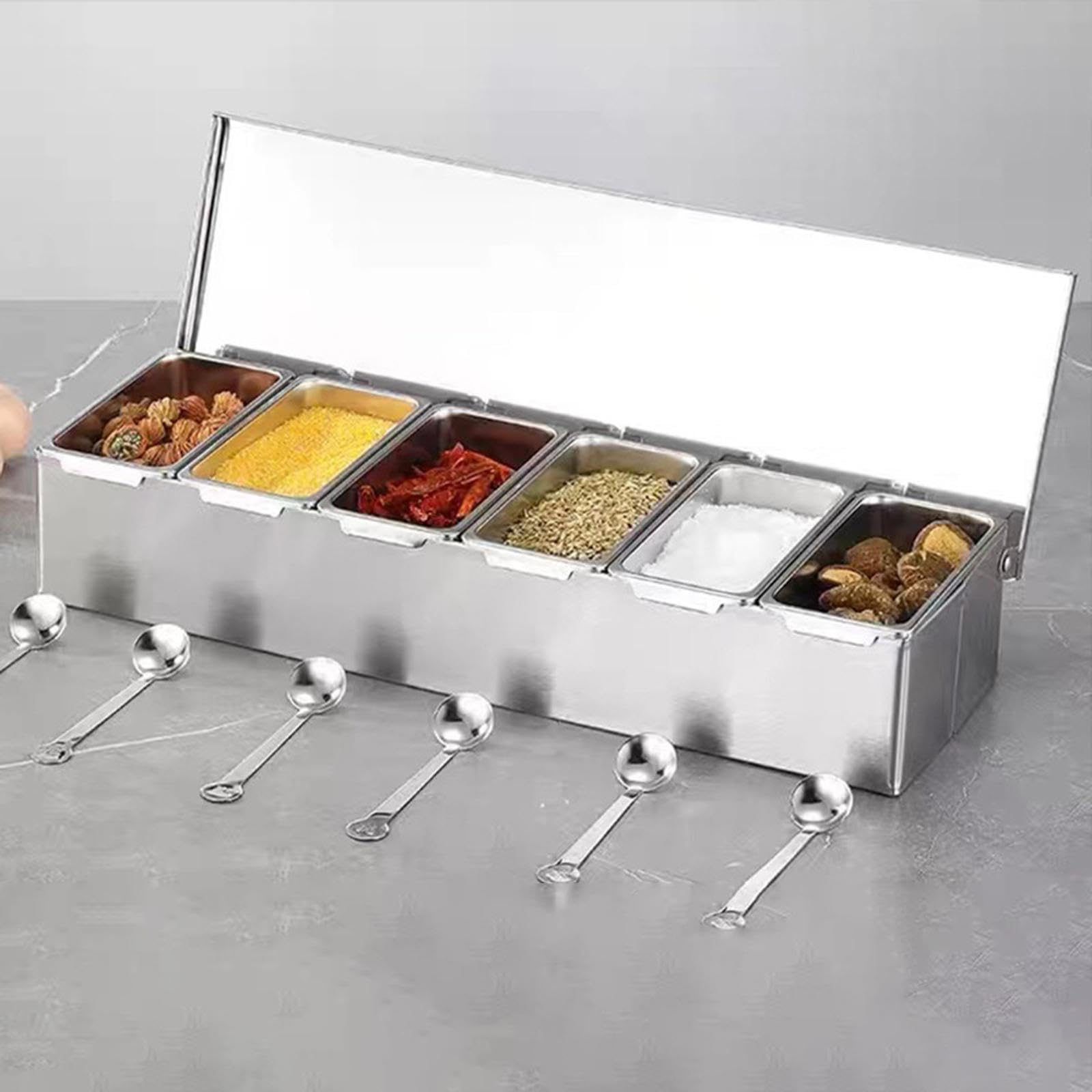 Juego de caja de almacenamiento de especias,Seis rejillas