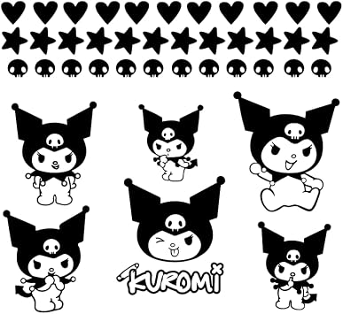 Vinyl Wall Art Decal - Kuromi - 7" x 9" Each - Trendy Cool Fun Anime Inspiring Design Sticker for Home Kids Room Playground Gaming Room Playroom Comics Storefront Decor