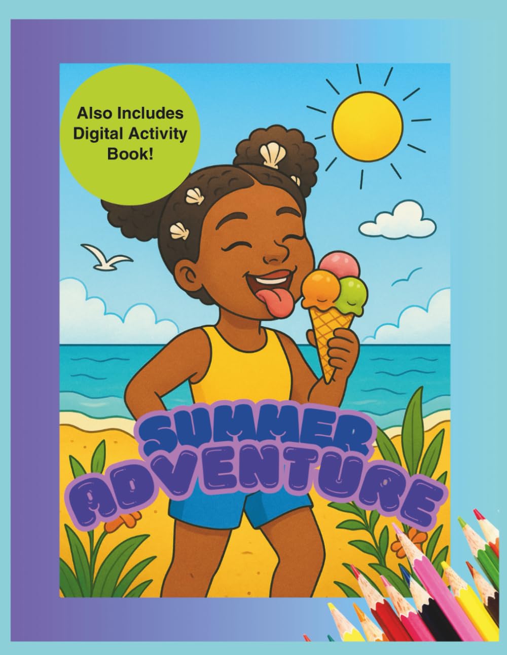 Summer Adventure: A fun, inclusive colouring book featuring mixed-race kids (Ages 4–8)