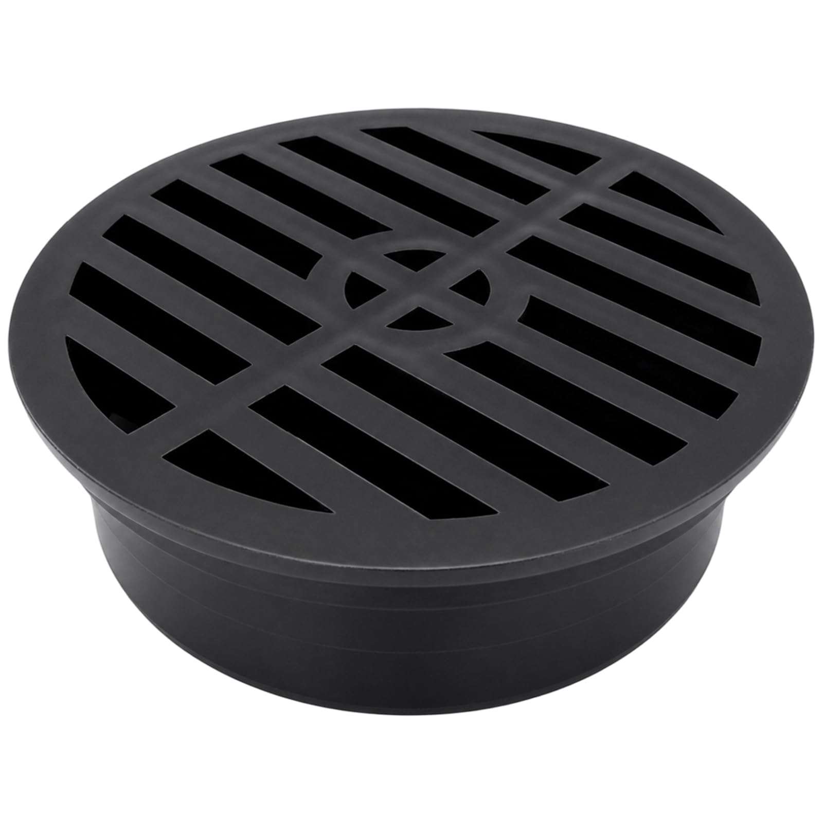 4 Inches Black Drain Cover, Round Outside Drain Cover with Grille Design