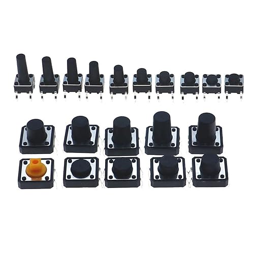 Miniatura 2 de 250pcs 20Value 6 * 6mm 12 * 12mm H4.3-H13 Tactile Button Switch Micro Instant Touch Classification kit 4pins Mixed Pack kit