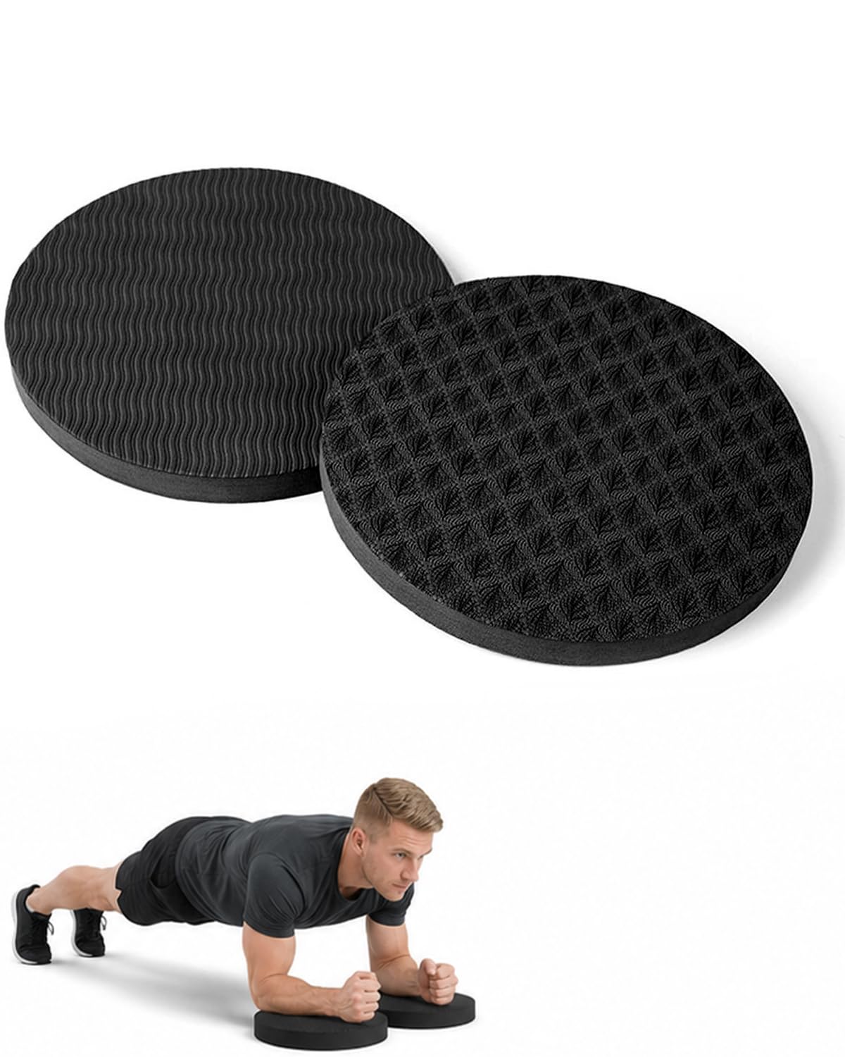 Ginocchiere Yoga 2 Pezzi Nero, Ergonomiche Antiscivolo per Plank, Fitness e Protezione Ginocchia. Cuscini Yoga & Pilates, Supporto Gomiti per Home Workout e Recupero