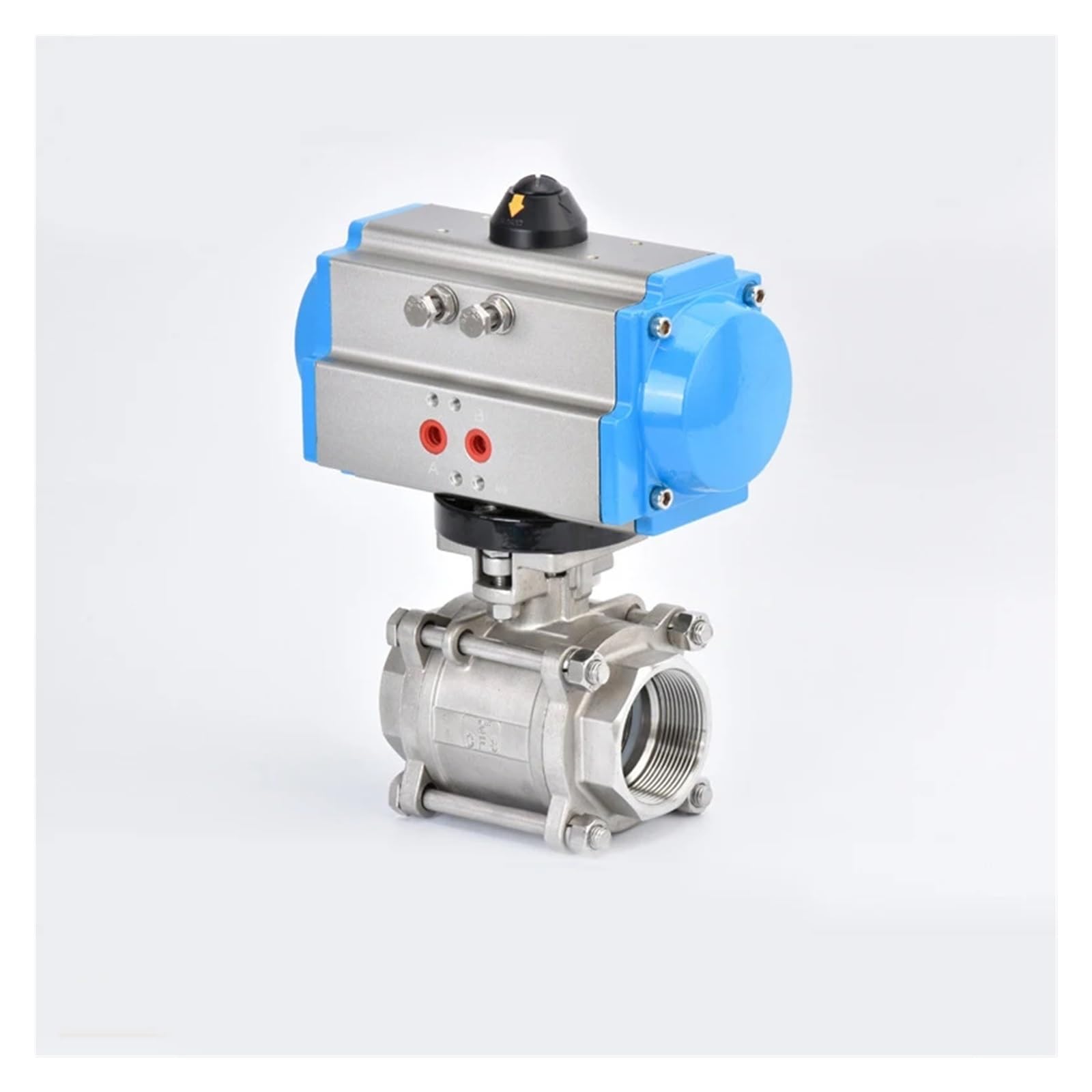 3/8" Three Piece High Platform Pneumatic Ball Valve Stainless Steel 304 Double Acting Cylinder(Double Acting)