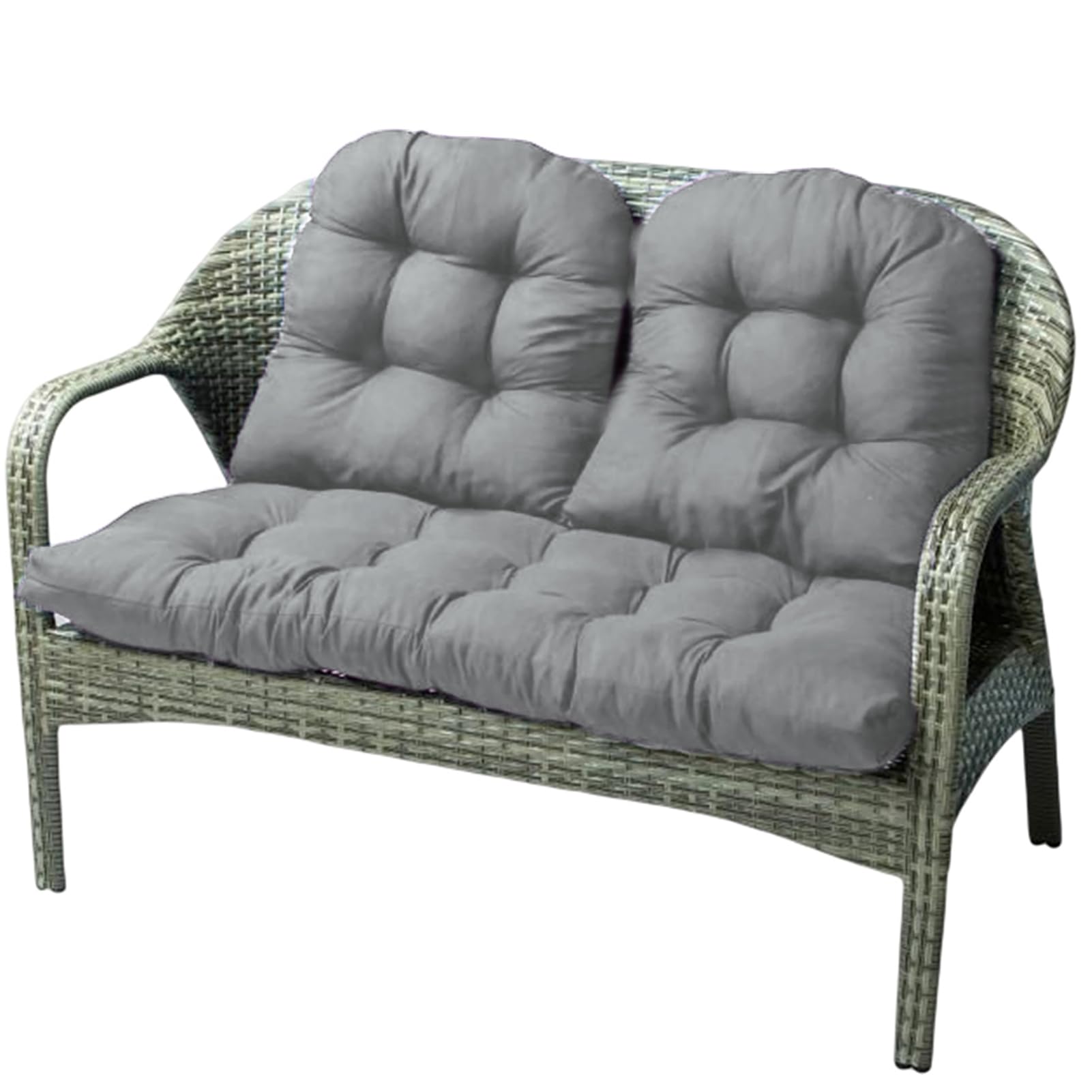 Cojines de sofá de patio impermeables repuesto gris para muebles de mimbre exterior