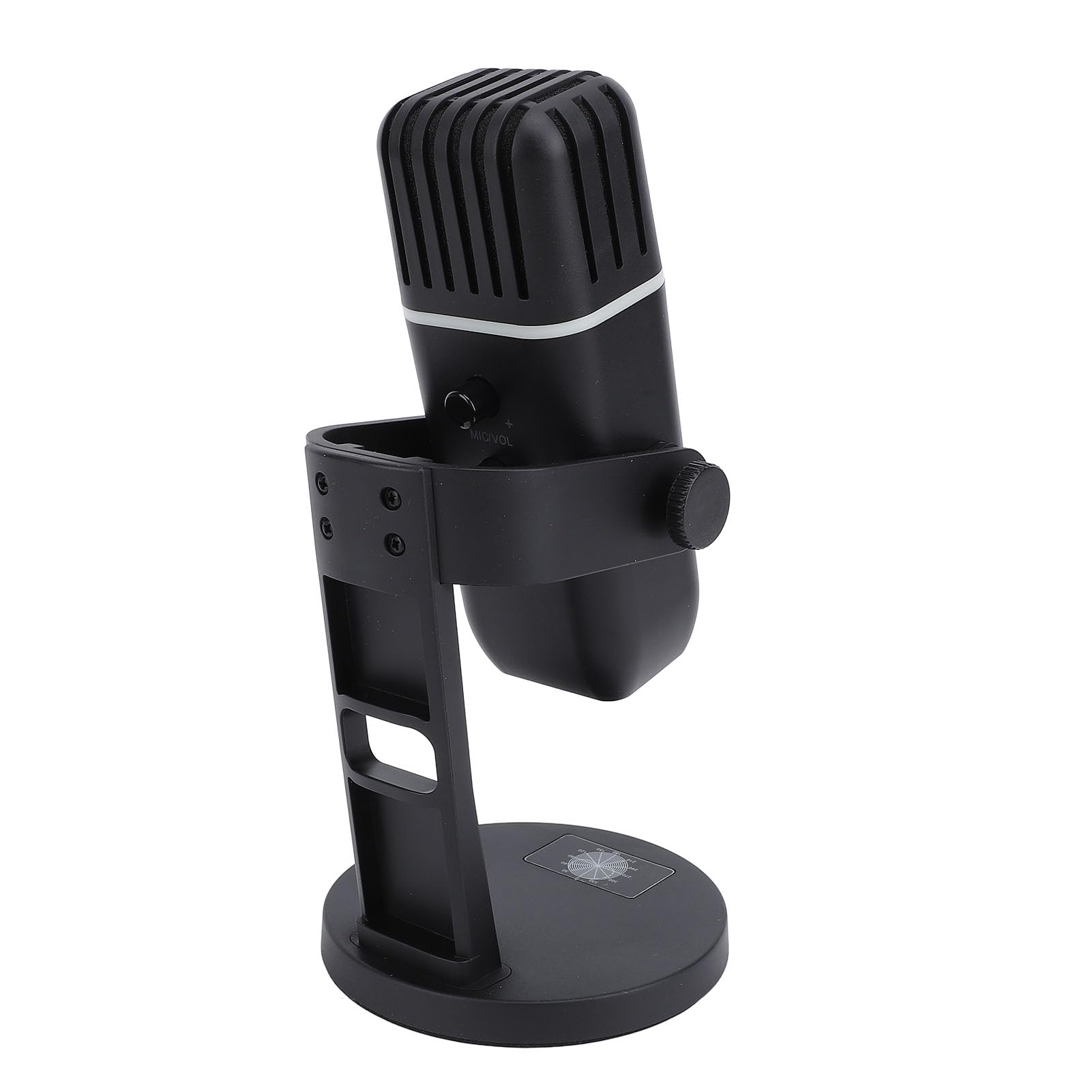 Mikrofon do Gier Mini USB, Mikrofon do Komputera Gier, Komputerowy Mikrofon Pojemnościowy z Przyciskiem Wyciszania, Pokrętłem Wzmocnienia, Strumieniowej Mikrofon RGB do Podcastów