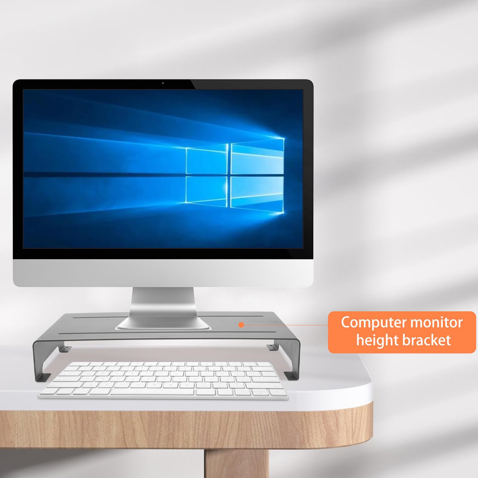 Soporte de Pantalla de Aluminio Portátil para Aleación Monitor y Almohadillas Antideslizantes y Elevación de 6cm para Oficina y Hogar