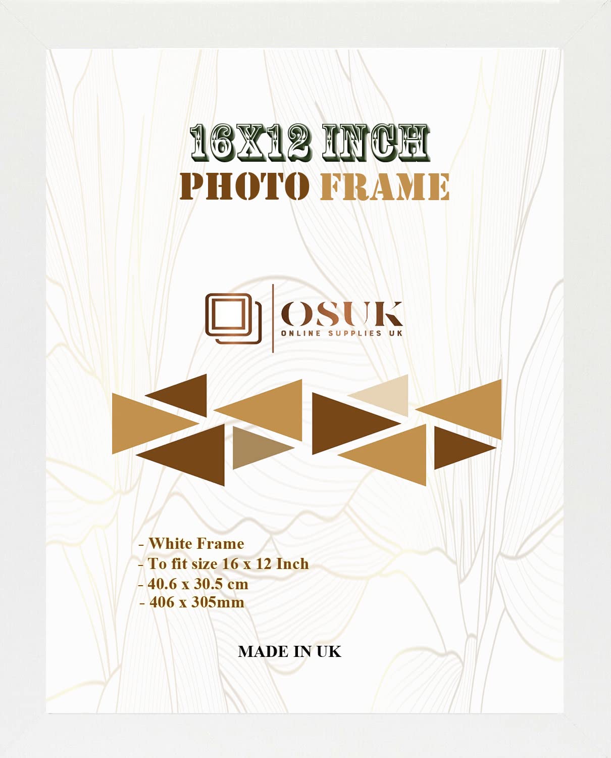 OSUK White Photo Frames 40.6 x 30.5cm Large Photo Frame 16 x 12 Inch Picture Frame With Clear Perspex Front & Wall Mounting 12" x 16" Frame