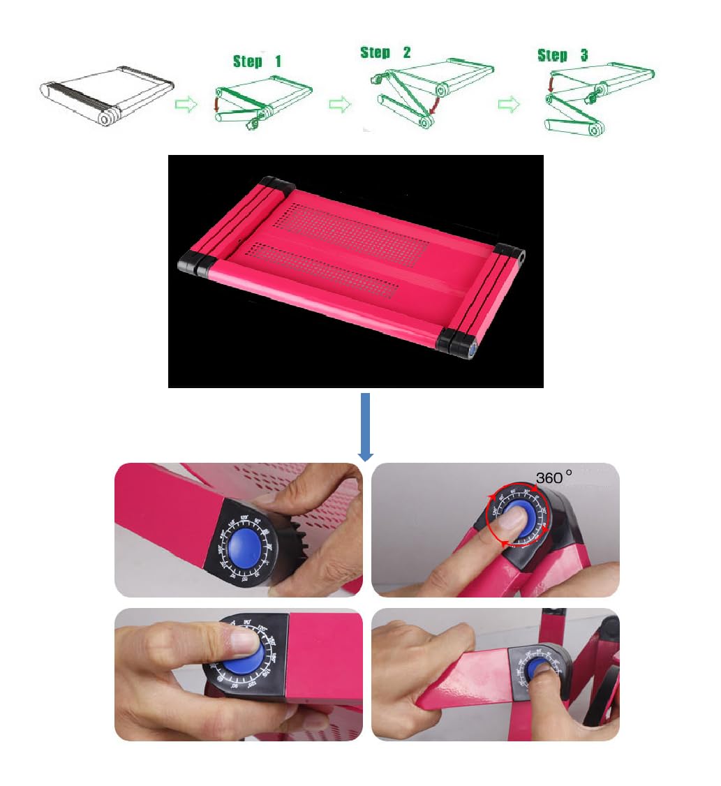 Ventola di raffreddamento per computer portatile, regolabile, con ventola di raffreddamento per CPU, ergonomica, ventilata, vassoio da scrivania (420 x 260 mm, con tappetino per mouse e doppia