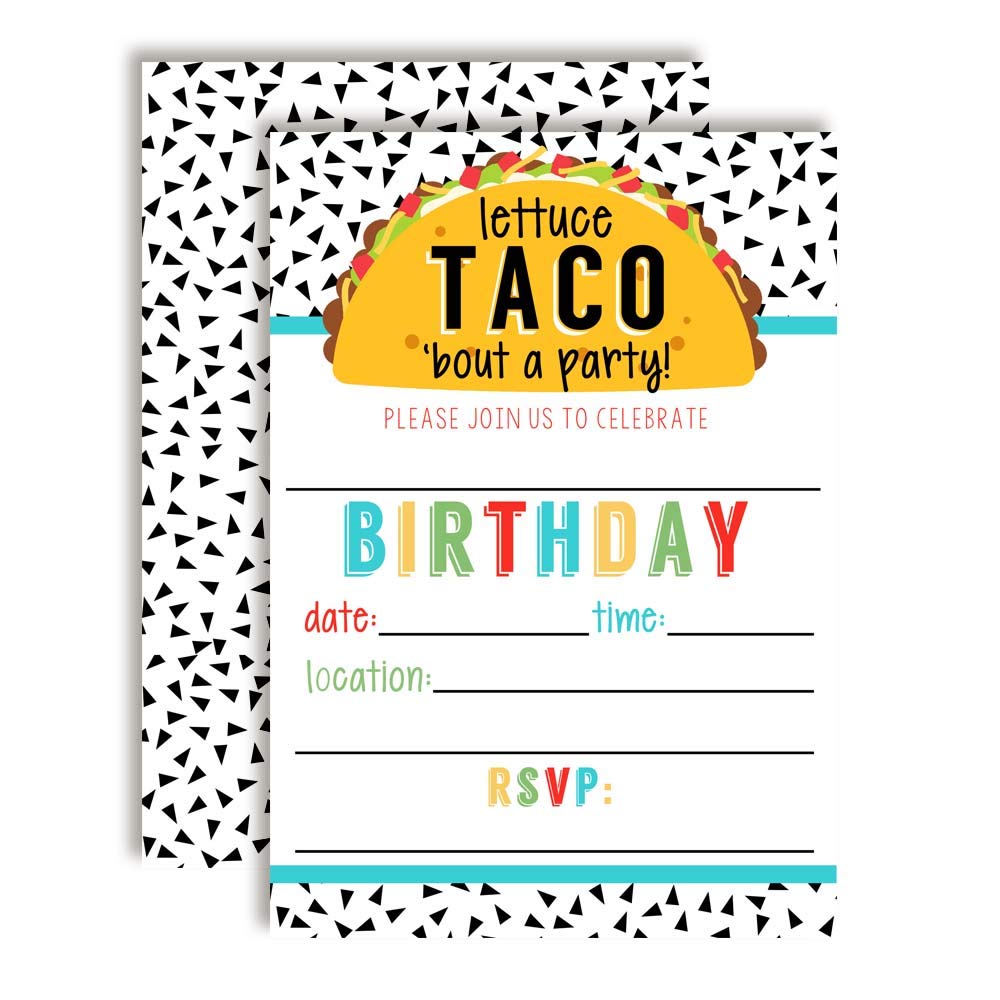 Lettuce Taco 'Bout a Party Pun Filled Fiesta Birthday ...