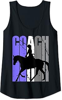 Mujer Entrenador de equitación, color lila y morado Camiseta sin Mangas