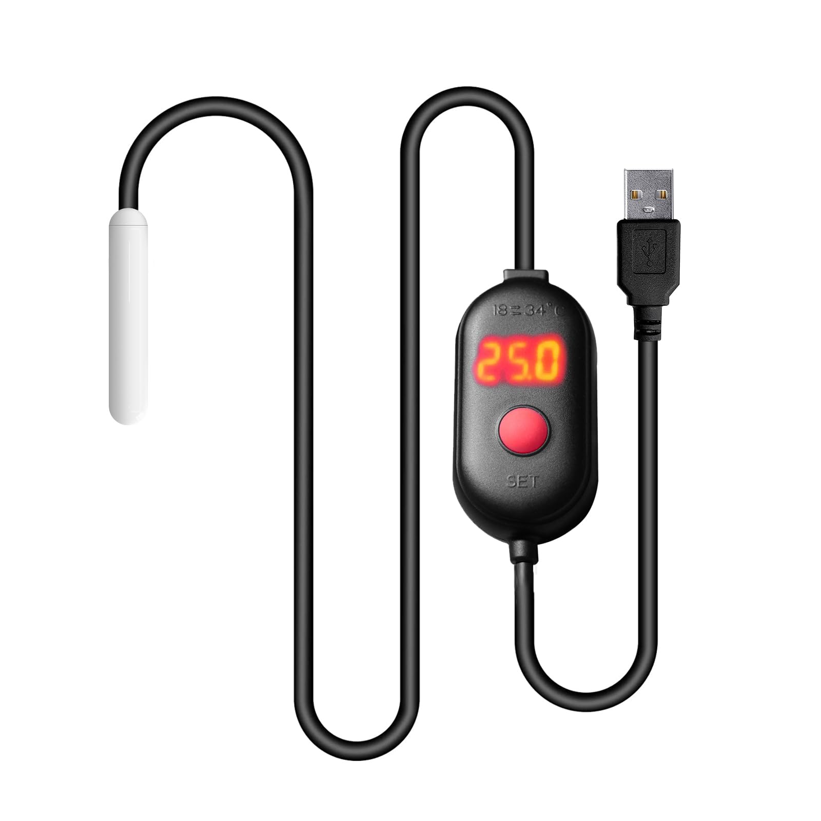 DONGKER - Calefacción de acuario, 5 V/2 A, calentador de acuario, 10 W, con USB para acuario, de 1,0 l a 4,0 l