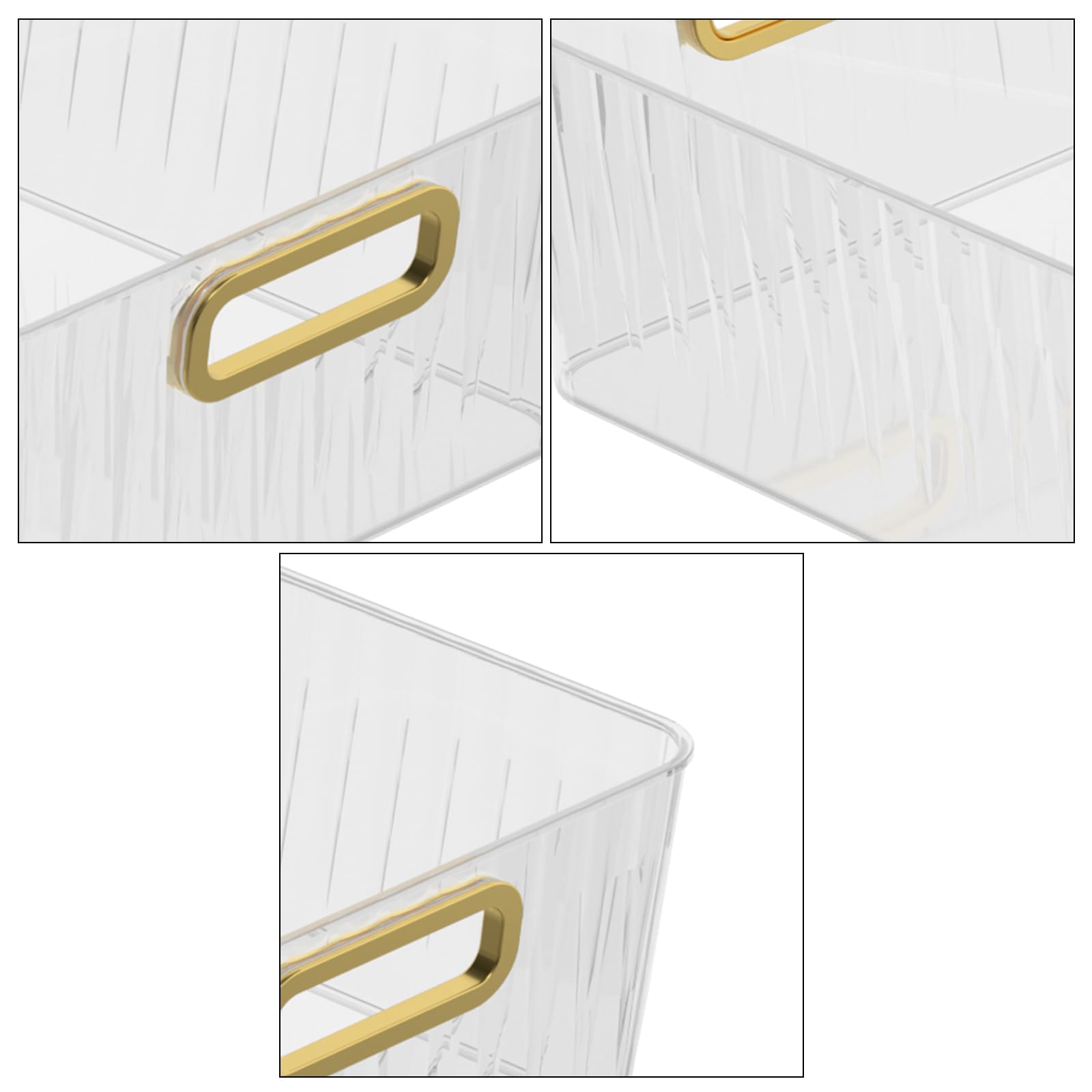 Vababa Paquete de 4 contenedores organizadores de despensa de plástico transparente, contenedores de almacenamiento transparentes para organización de refrigerador de cocina