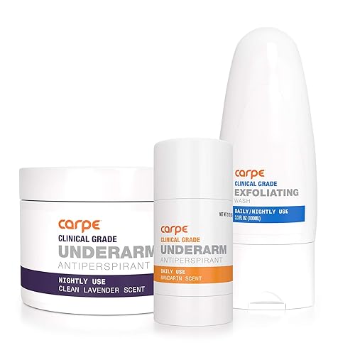 Carpe Régimen de axilas de grado clínico combate el sudor, bloquea la sudoración excesiva y ayuda a controlar la hiperhidrosis con un sistema de