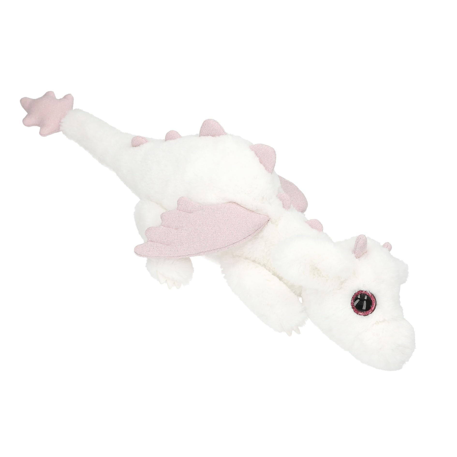 Depesche 13428 TOPModel - Doudou Dragon en Rose, Peluche d'environ 50 cm avec des Ailes argentées