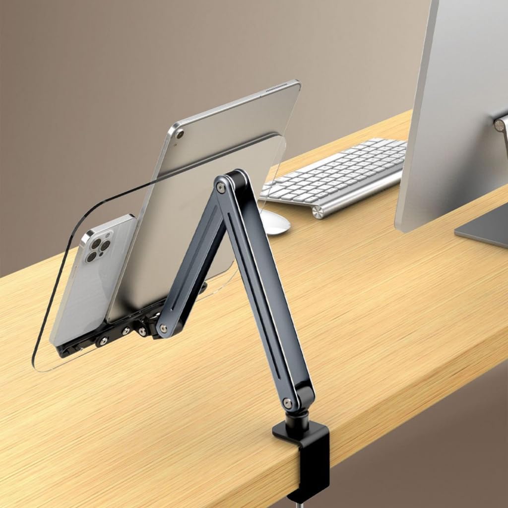 Soporte de brazo ajustable para laptop, soporte de escritorio para tablet