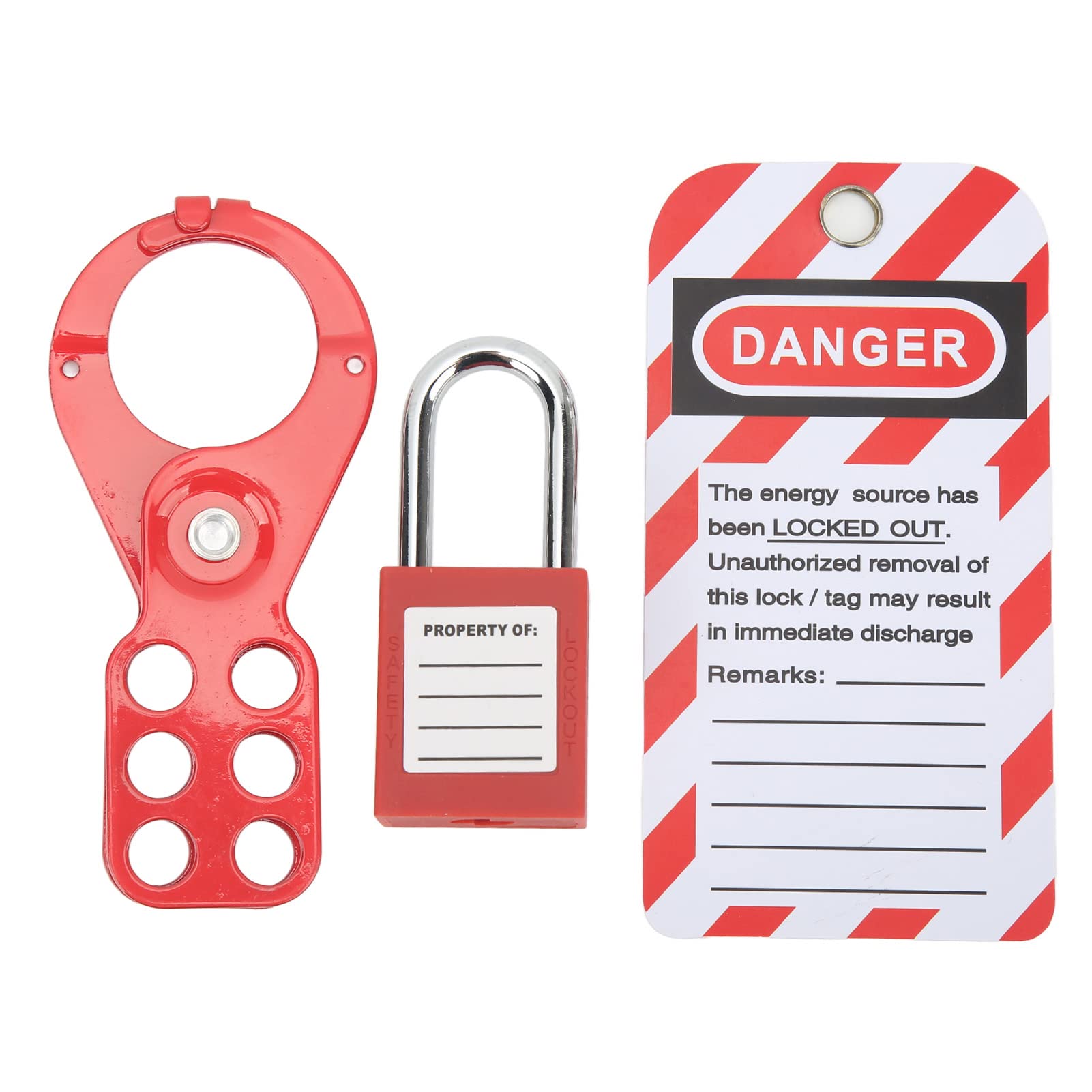 Lockout-Tagout-Kit mit Sicherheitshaspe Vorhängeschloss Loto-Tag-Schlüsseln Manipulationssicher für Industrieanlagen(1 5 Zoll/38 mm Bügel)