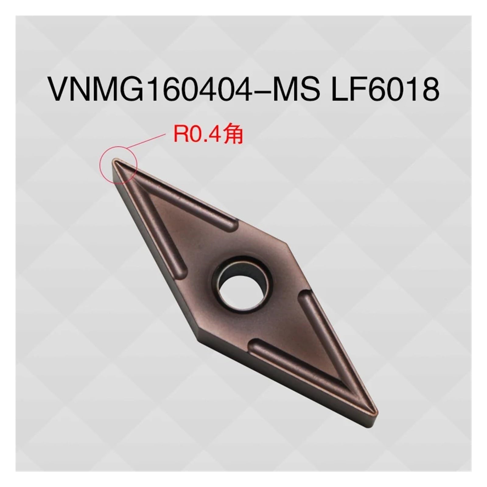 Hoja de carburo de 10 piezas, serie VNMG160 original(VNMG160404 HS LF6018)