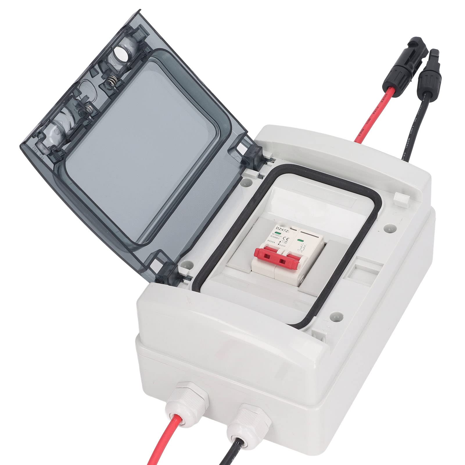 Interruttore automatico CC e sezionatore solare fotovoltaico con custodia impermeabile IP65, interruttore automatico miniaturizzato 500 V 16 A per array fotovoltaici e sistemi di (Aai)