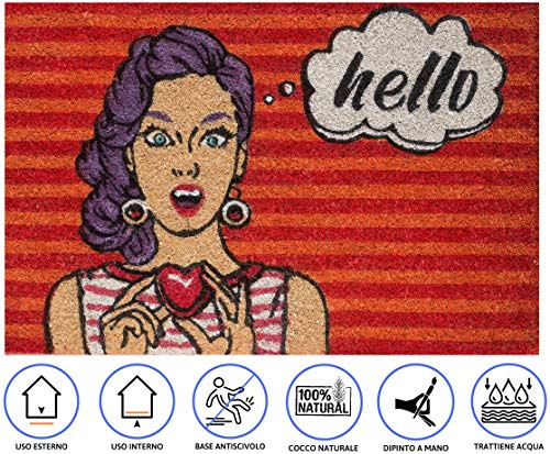 Baroni Home Zerbino da Esterno in Cocco Dipinto a