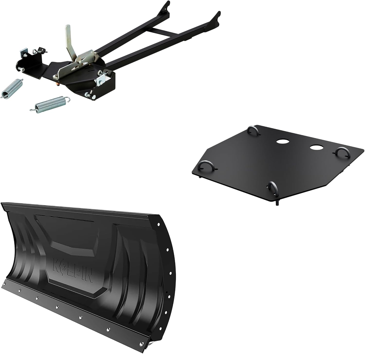 Kolpin 48" ATV Snow Plow Kit for Yamaha Grizzly/Kodiak – Includes Steel Blade, Push Tube & Plow Mount – Heavy-Duty Construction